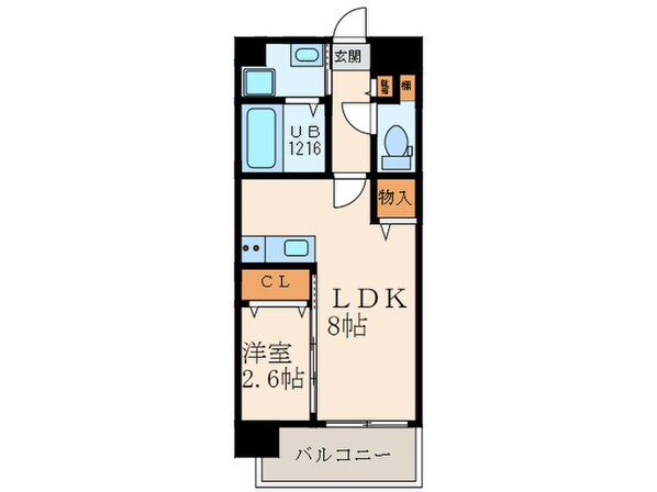 U´s Residence 門司港 ｵｰｼｬﾝﾃﾗｽの物件間取画像